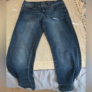 Forever 21 Size 27 Jeans Inseam 32” Blue Cotton Spandex Pocket Zip Button #STJ1